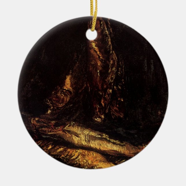 Still Life with Bloaters by Vincent van Gogh Ceramic Tree Decoration (Front)