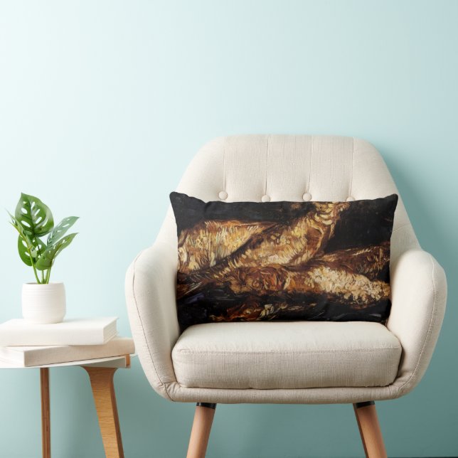 Still Life with Bloaters by Vincent van Gogh Lumbar Cushion (Chair)