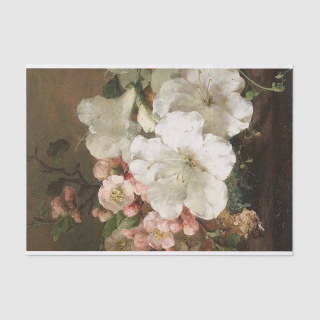 Still Life With Bloom by Margaretha Roosenboom Tissue Paper (Front)