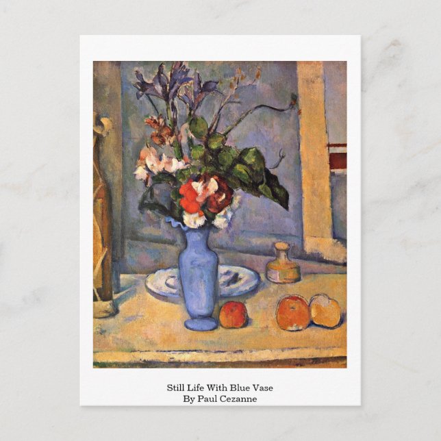 Still Life With Blue Vase By Paul Cezanne Postcard (Front)