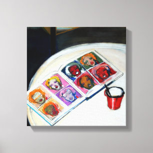 Still Life with Book and red Mug Canvas Print