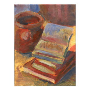 Still life with Books to Read Painting Photo Print