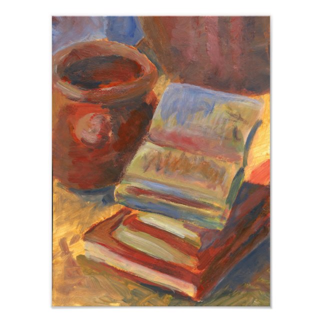 Still life with Books to Read Painting Photo Print (Front)