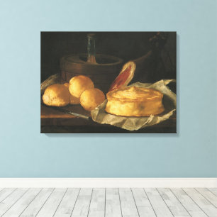 Still Life with Bread Tart and Ham, Giuseppe Recco Canvas Print
