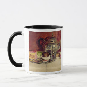 Still Life with Cakes and a Silver Teapot (oil on Mug