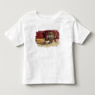 Still Life with Cakes and a Silver Teapot (oil on Toddler T-Shirt
