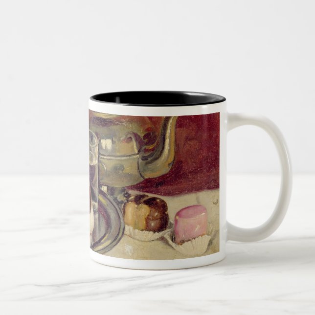 Still Life with Cakes and a Silver Teapot (oil on Two-Tone Coffee Mug (Right)