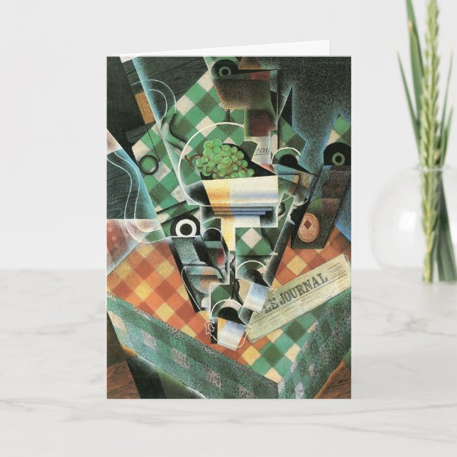 Still Life with Checked Tablecloth by Juan Gris Card (Front)