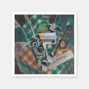 Still life with chequered tablecloth by Juan Gris Napkin
