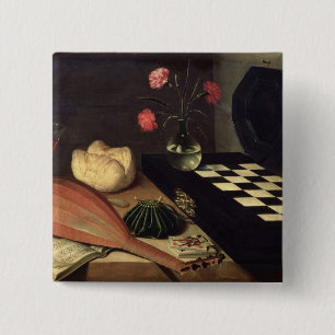 Still Life with Chess-board, 1630 15 Cm Square Badge