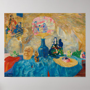 Still Life with Chinoiseries by James Ensor Poster
