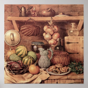 Still life with Christmas Food Poster