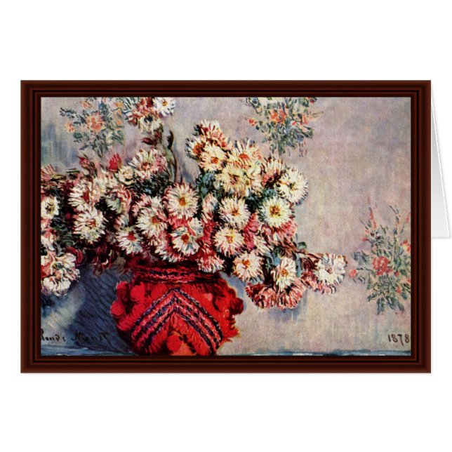 Still Life With Chrysanthemums By Claude Monet (Front Horizontal)