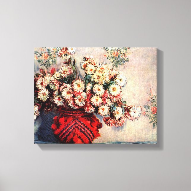 Still life with Chrysanthemums by Claude Monet Canvas Print (Front)