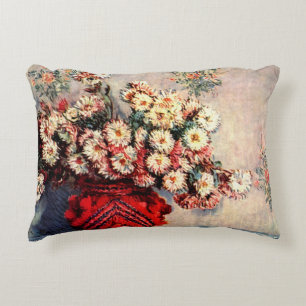 Still life with Chrysanthemums by Claude Monet Decorative Cushion