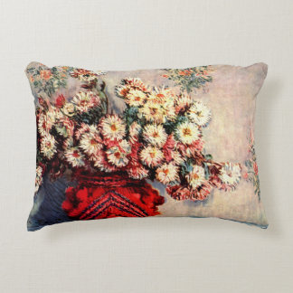 Still life with Chrysanthemums by Claude Monet Decorative Cushion