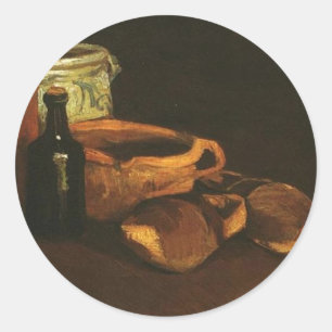 Still Life with Clogs and Pots, Van Gogh Classic Round Sticker