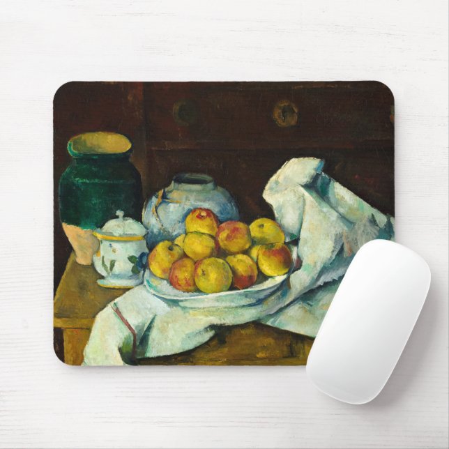 Still Life with Commode, 1887-1888 by Paul Cezanne Mouse Mat (With Mouse)