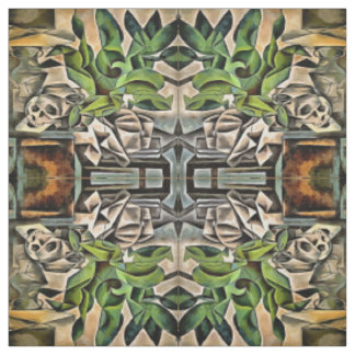 Still life with Cranium Geometric Vanitas Art Fabric