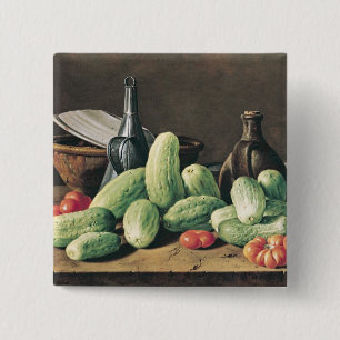 Still Life with Cucumbers and Tomatoes 15 Cm Square Badge