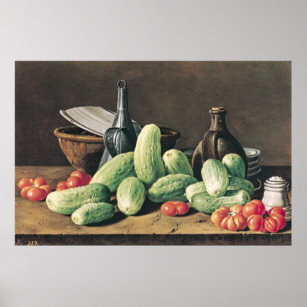 Still Life with Cucumbers and Tomatoes Poster