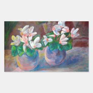 Still Life with Cyclamen Rectangular Sticker