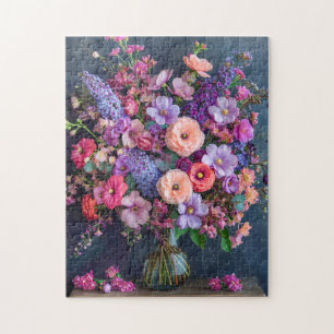 Still Life with Delphiniums and Ranunculus Jigsaw Puzzle