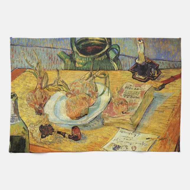 Still Life with Drawing Board by Vincent van Gogh Tea Towel (Horizontal)
