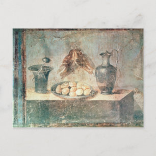 Still life with eggs and thrushes postcard