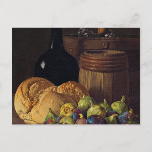 Still Life with Figs and Bread by Luis Melendez Postcard