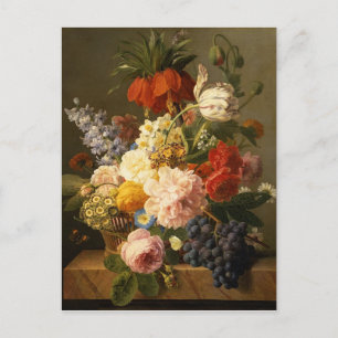 Still Life with Flowers and Fruit, 1827 Postcard