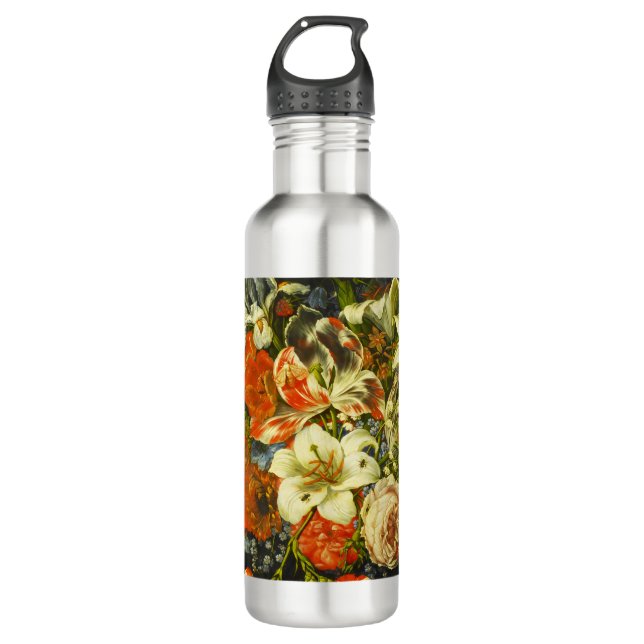 Still Life with Flowers and Fruit  710 Ml Water Bottle (Front)
