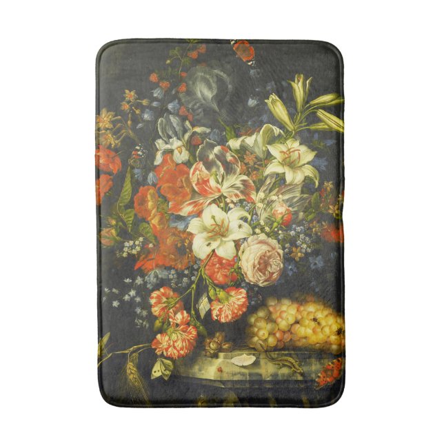 Still Life with Flowers and Fruit  Bath Mat (Front Vertical)