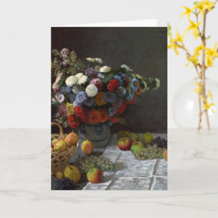 Still Life with Flowers and Fruit by Claude Monet Card