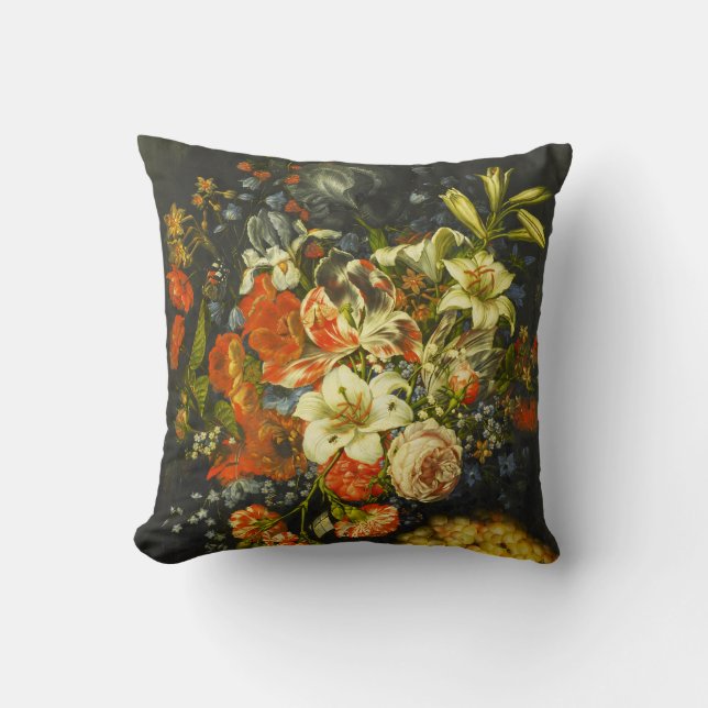 Still Life with Flowers and Fruit  Cushion (Front)