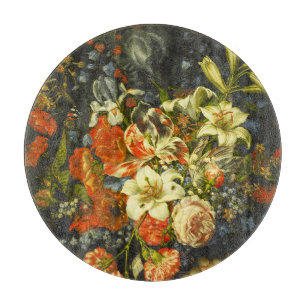 Still Life with Flowers and Fruit  Cutting Board