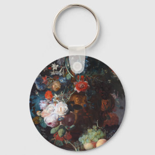Still Life with Flowers and Fruit, Jan Van Huysum Key Ring