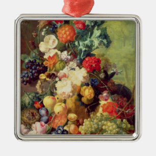 Still Life with Flowers and Fruit Metal Tree Decoration