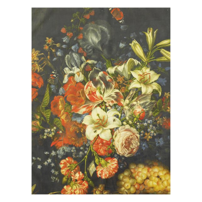 Still Life with Flowers and Fruit  Tablecloth (Front)