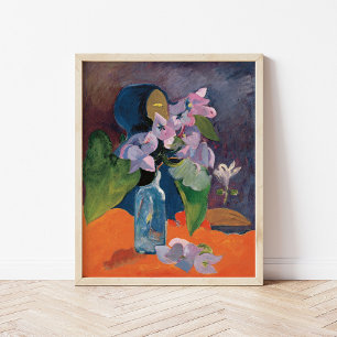 Still Life with Flowers and Idol Paul Gauguin Poster