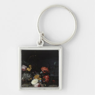 Still Life with Flowers and Insects Key Ring