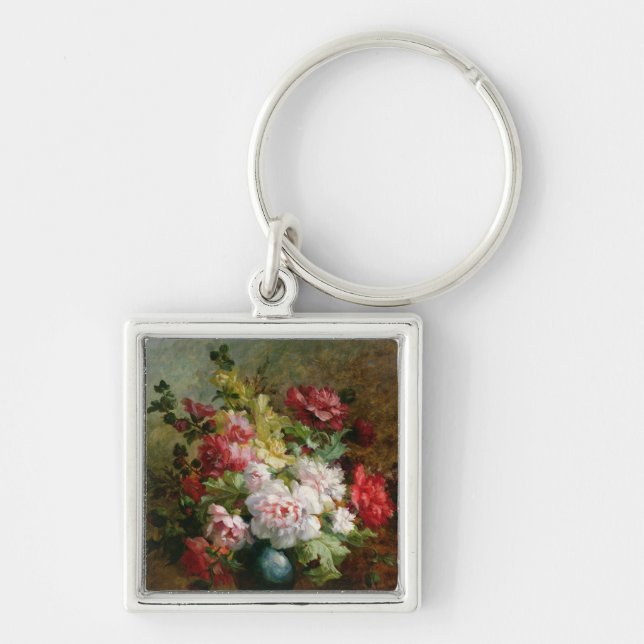 Still life with flowers and sheet music key ring (Front)