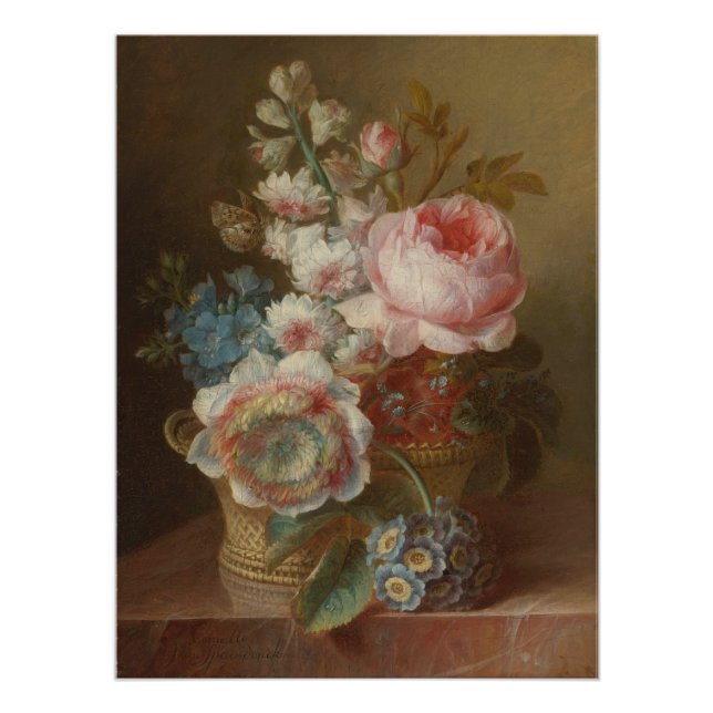 Still Life With Flowers – Cornelis van Spaendonck Poster (Front)