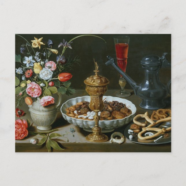 Still Life With Flowers Goblet by Clara Peeters Po Postcard (Front)