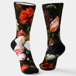 Still Life with Flowers in a Glass Vase Classic Socks