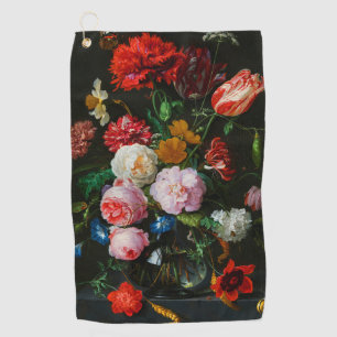 Still Life with Flowers in a Glass Vase Golf Towel