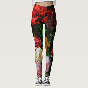 Still Life with Flowers in a Glass Vase  Leggings