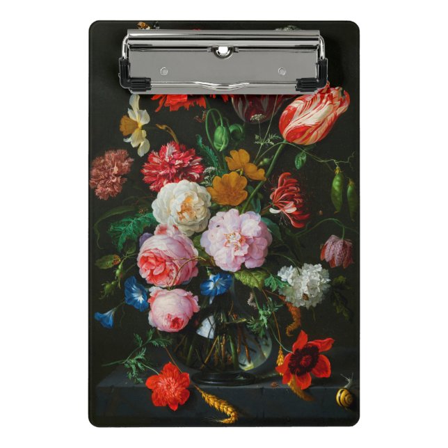 Still Life with Flowers in a Glass Vase  Mini Clipboard (Front)