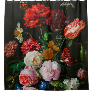 Still Life with Flowers in a Glass Vase Shower Curtain