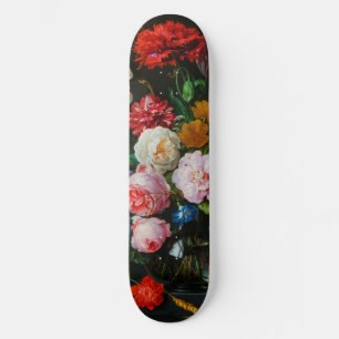 Still Life with Flowers in a Glass Vase Skateboard